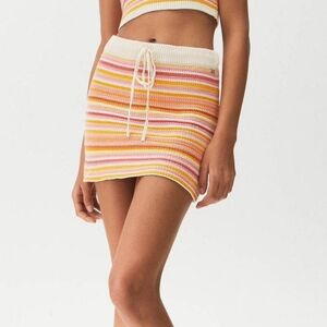 Pull&Bear Teen Multicolor Striped Mini Skirt Swim Small